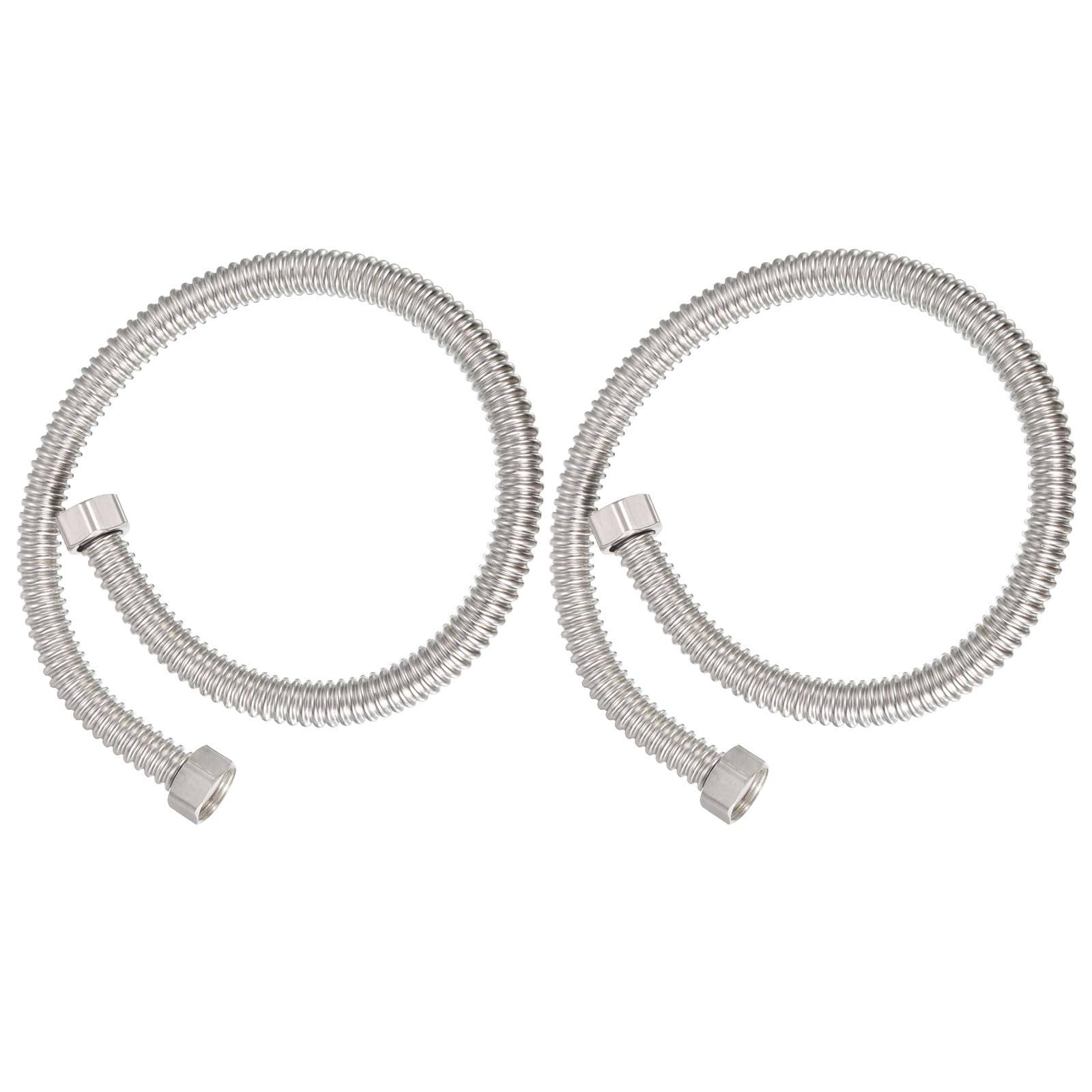 PATIKIL G1/2 x 23.62 Inch Flexible Stainless Steel Water Heater Hose, 2 Pack Durable Corrugated Water Heater Connector Hose for Water Pipes Fitting
