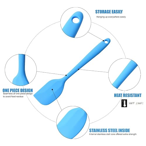 28cm Big Silicone Spatula Heat Resistant Non Stick Rubber Kitchen Spatula For Cooking Baking And Mixing Rubber Spatula Flexible Silicone Mixing Tool Easy Clean Storage Spatula