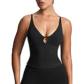Aoxjox Women's Workout Sleeveless Sculpt Strap Longline Tank Fitness Training Gym Yoga Crop Tanks
