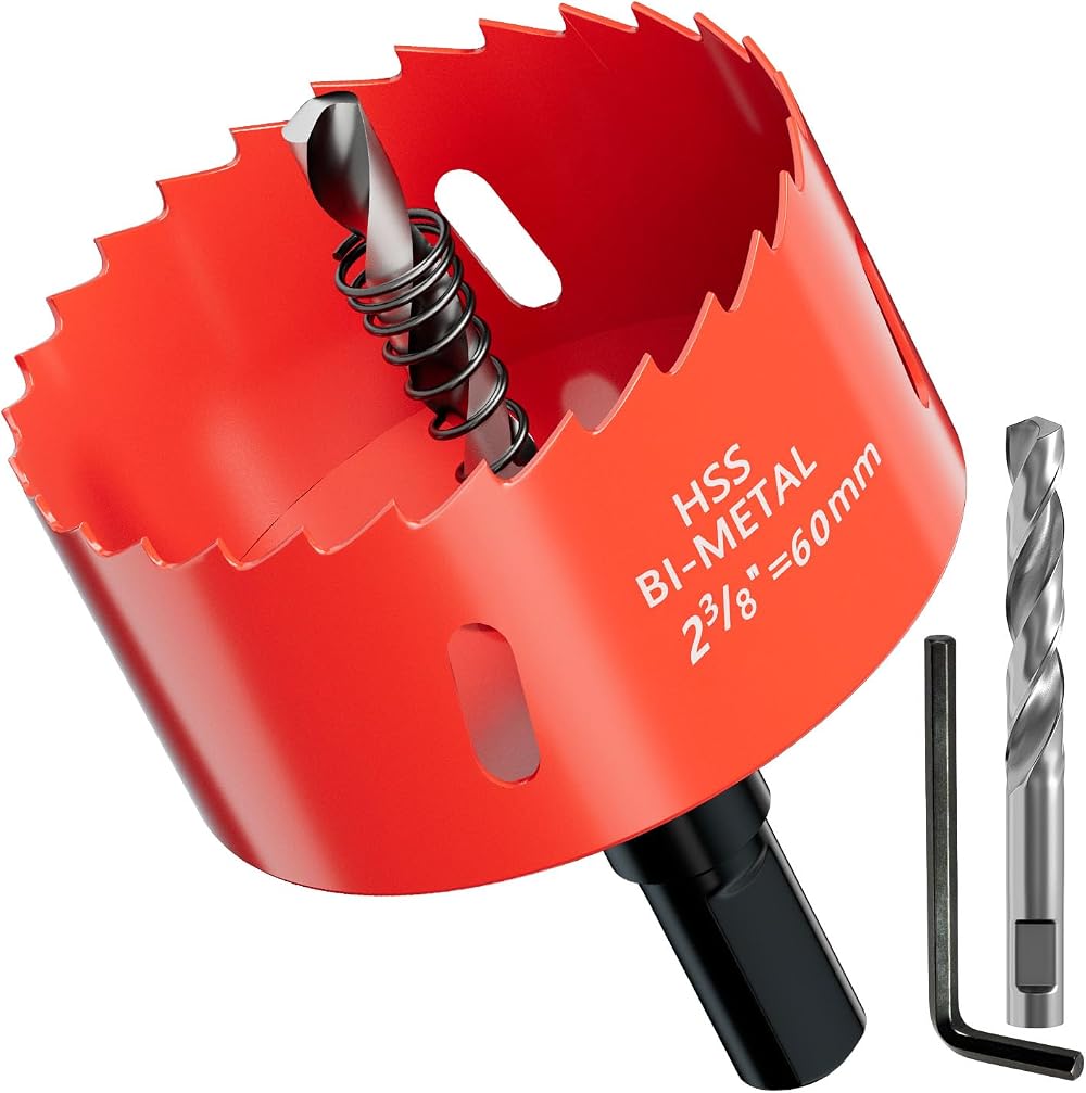 GARHWAL Bi-Metal Hole Saw 60 mm with Arbor and Pilot Bit