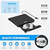 Antika External CD Drive USB 3.0 Slim Portable DVD RW Burner for Mac/PC view 4
