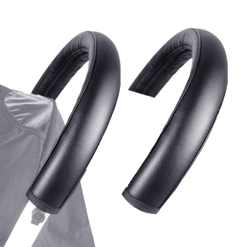 2Pcs Pushchair Handle Covers Pram Stroller Accessories with Zipped Baby Stroller Handle Protector Stroller Leather Cover Pushchair Handle Dust-Proof Protector