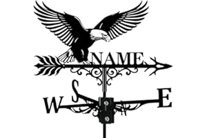 Personalized Eagle Metal Weather Vane with Custom NameWind Direction Indicator, Outdoor Decor for Farmhouse, Yard, Chicken Co