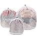 Drawstring Lingerie Laundry Wash bags Set for Delicates, Garments, Blouse, Sweaters, Bras, and Quilts, Set of 3, Include 3 different Type of size (Coarse hole)