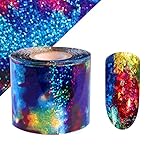 BORN PRETTY 1m Gradient Starry Sky Nail Foil Blue Holographic Paper Nail Manicure Sticker