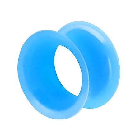 Piercingfaktor Flesh Tunnel Ohr Ear Plug Piercing Silikon Hoher dünner Rand Flexibel Weich Rund Creole Farbig