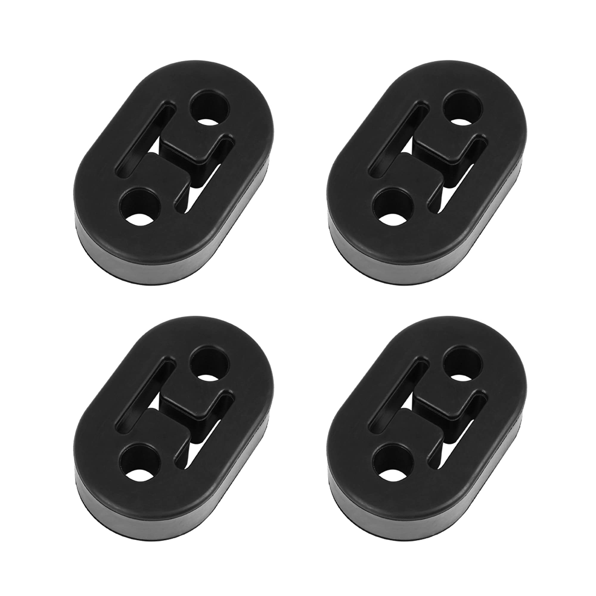 X AUTOHAUX 4pcs 2 Holes 12mm Dia Car Exhaust Hanger Bushing Muffler Black