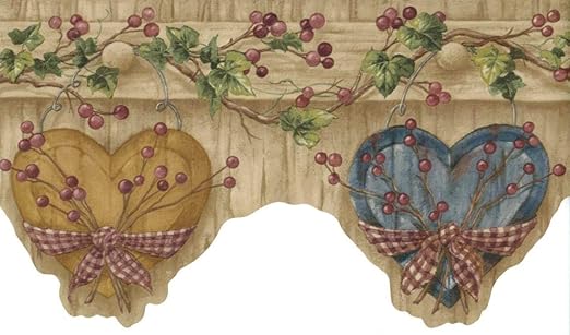 Amazon Com 6 3 5 In X 15 Ft Prepasted Wallpaper Borders Hearts Wall Paper Border Home Kitchen
