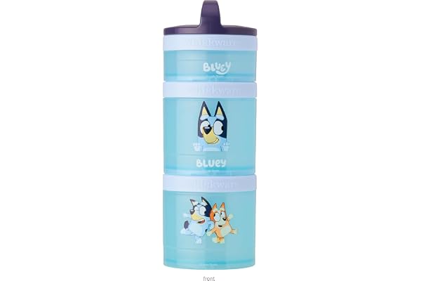 Whiskware Bluey Stackable Snack Containers for Babies, Toddlers, and Kids, 3 Stackable Snack Cups for School and Travel, Cupholder Friendly, Bluey and Bingo! Let’s Do This!