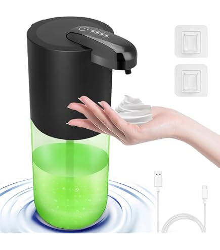Lot De 2 Distributeurs Automatiques De Savon Liquide, 400 Ml, USB, Sans Contact, Distributeur De Savon électrique, Mural, Rechargeable, Pour Salle De Bain, Cuisine, Bureau, Commerce