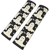 YANGDADA Stylish Ghost Pattern Seat Belt Covers Soft Comfortable Shoulder Strap Pads for Adults Universal Car Accessories - Pack of 2