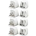 8 Pack Universal Adapter, UK to US Adapter, Europe to US Plug Adapter, Travel Adapters, European to USA General Adapter, American Outlet Plug Adapter (White)