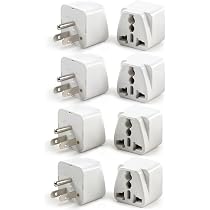 8 Pack Universal Adapter, UK to US Adapter, Europe to US Plug 