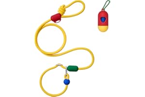 VETRESKA Hands-Free Dog Leash, 8FT Adjustable Rope Leash for Medium Large Dogs, Waist/Crossbody Slip Lead Leashes for Walking, No Pull Dog Leashes with Bag Dispenser, 2 in 1 Walk Kit (Chroma)