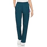 Landau Essentials Women's Classic Fit Elastic-Waist Cargo Scrub Pant Caribbean Blue 2XL