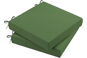 AAAAAcessories Outdoor Seat Cushions for Patio Furniture, Waterproof Replacement Patio Chair Cushions, Set of 2, 20 x 20 x 3 Inch, Dark Moss Green