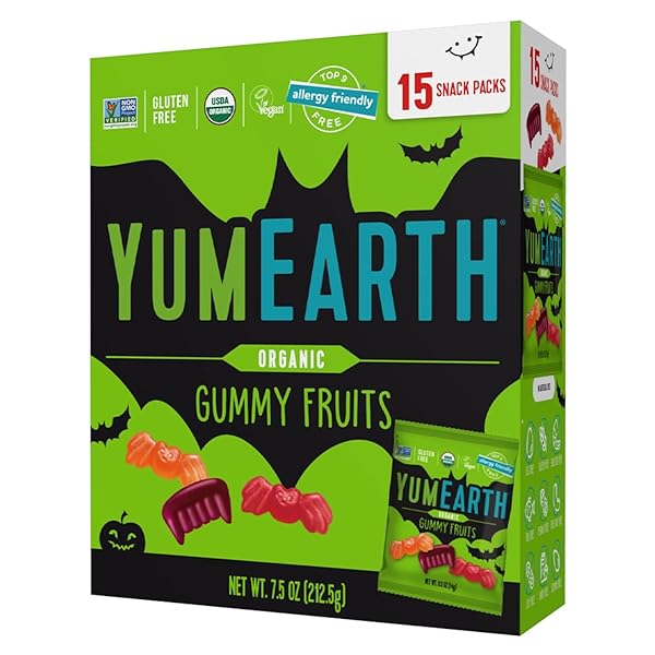 YUMEARTH ORGANIC HALLOWEEN GUMMY FRUITS – FRUITY CANDY...