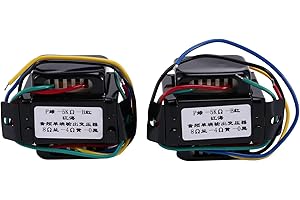 Spkaodngo 2Pcs Tube Amplifier Single-Ended Output Transformer 5K Output Cow for 6P1 6P14 6P6 0-4-8 Ohm DIY Vacuum Tube Amplif