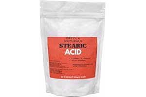 Stearic Acid, Cosmetic Grade, DIY Soap Making & Cosmetic Formulation Ingredient, 100 g (3.5 oz), Resealable Pouch| Oreola Nat