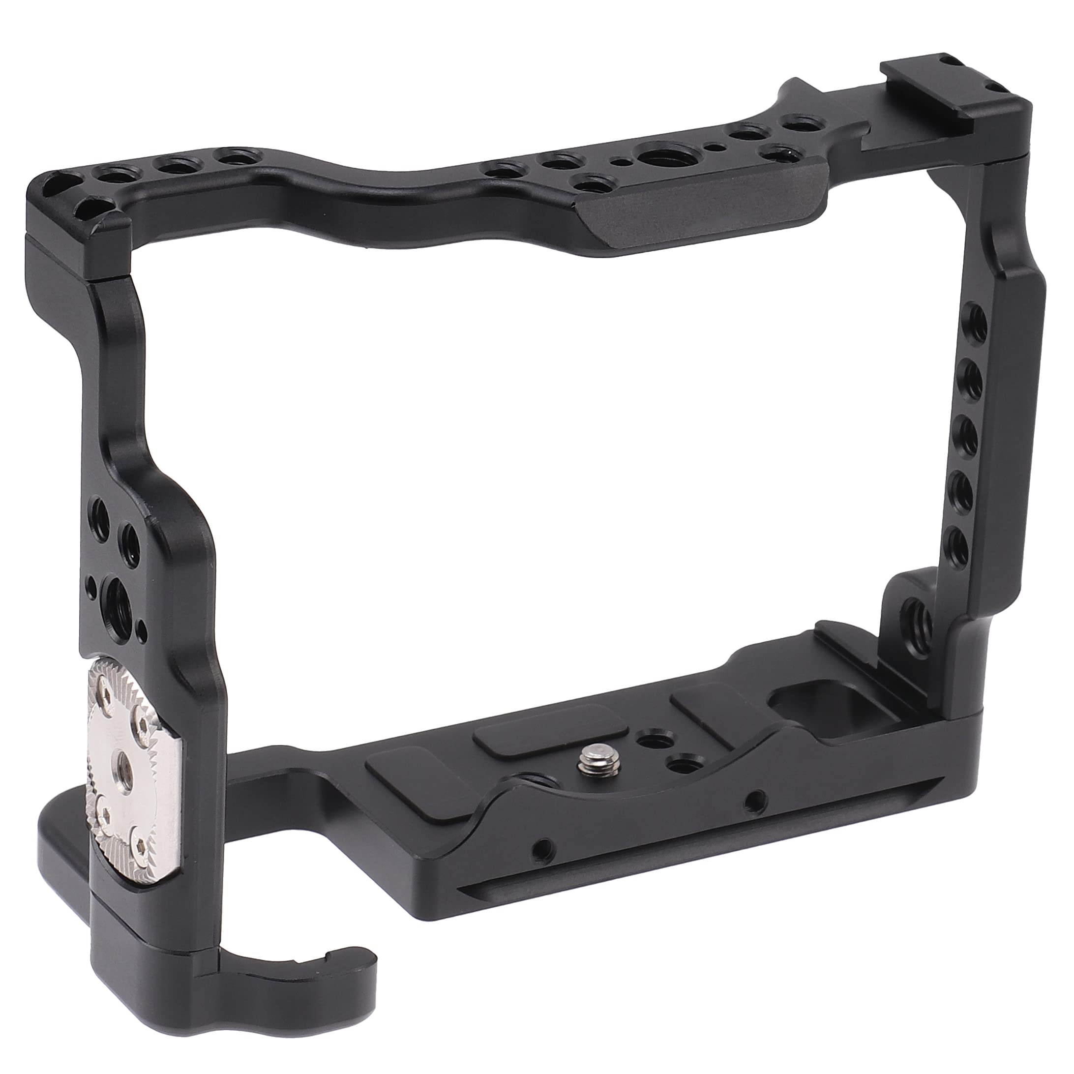 FOTGA Camera Cage Video Film Making Stabiliser Rig Aluminium Alloy with Cold Shoe and 1/4 Inch 3/8 Inch Screws for Sony Alpha 7 IV, ILCE-7M4, A7M4, α7 IV Camera