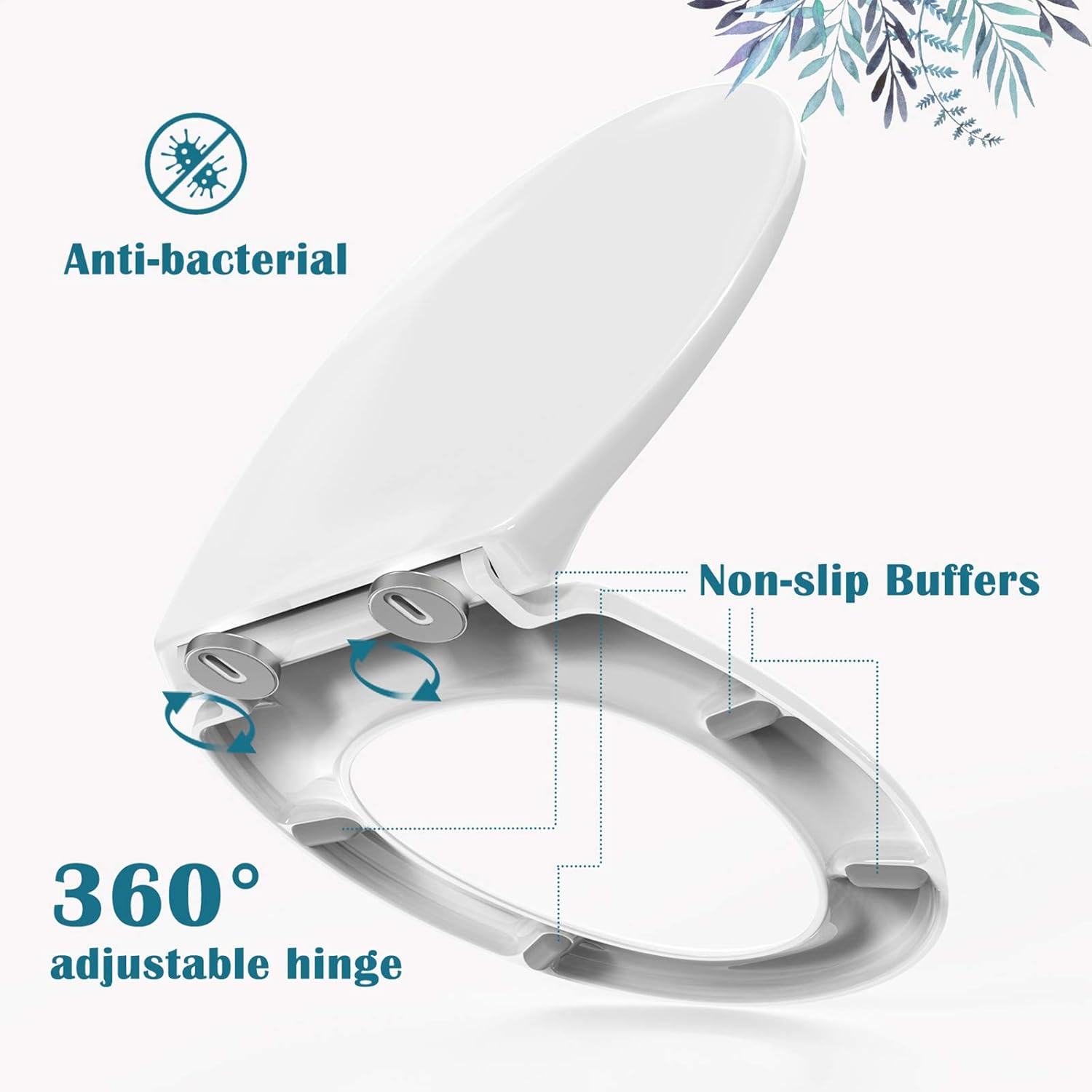 STOREMIC Toilet Seat Soft Close, Toilet Seats with Quick Release, Simple Top and Bottom Fixing - Image 5