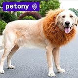 Petony Pet Costume Lion Mane Wig Hair for Dog Christmas Xmas Santa Halloween Clothes Festival Fancy Dress Up (NeckCircumference(27-29)Inch)