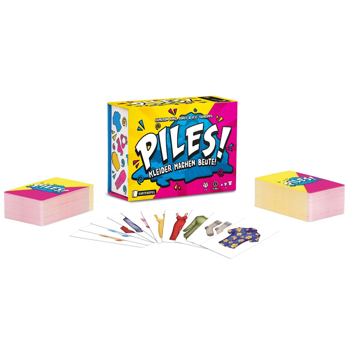 Game Factory 646073 Piles, schnelles Kartenspiel für 2 bis 8 Personen, rasantes Sammelspiel, Reaktionsspiel für Erwachsene und Kinder ab 8 Jahren, deutsche Edition 3