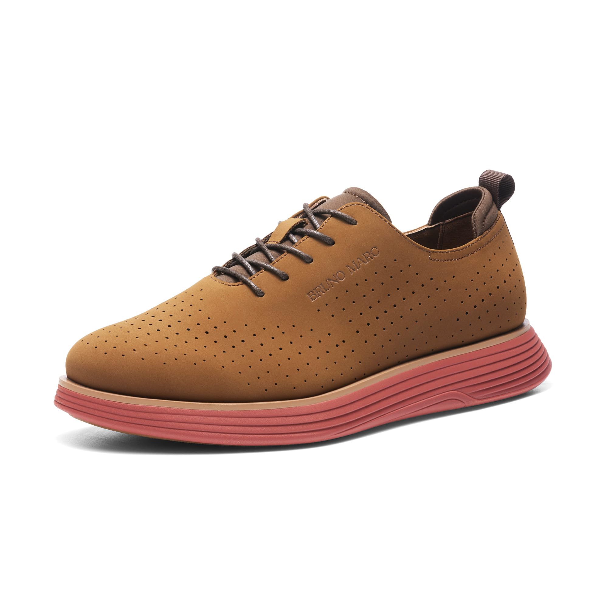 Bruno Marc Men's MaxFlex Fashion Dress Sneakers Oxfords Classic Casual Shoes,Size 8.5,Brown/Orange,SBOX2318M Image