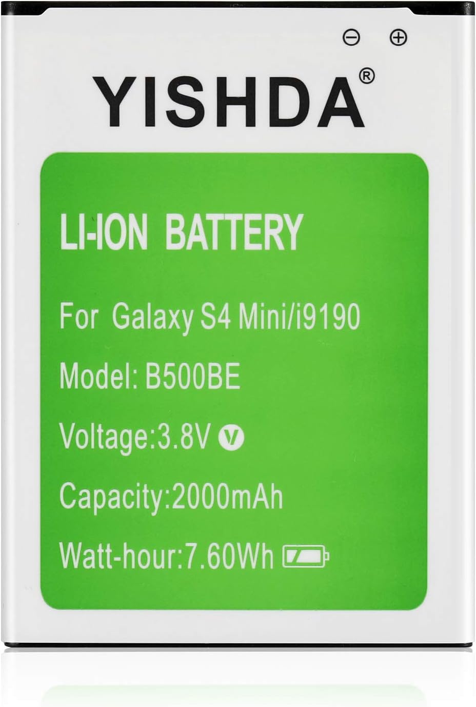 YISHDA Galaxy S4 Mini Battery, 2000mAh Li-in Replacement Battery for Samsung Galaxy S4 Mini B500BE i9190 | Samsung S4 Mini Spare Battery [ Not for S4 ]
