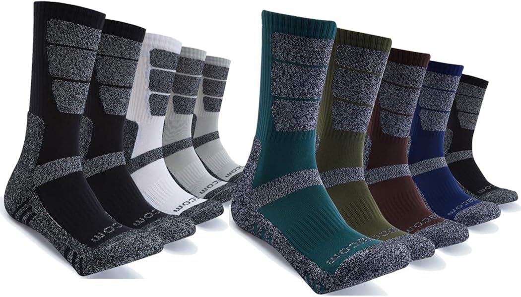 KEECOW Hiking Socks For Men & Women 5 Pairs Cushioned