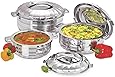 Vinod 3-Piece Insulated Casserole Food Warmer/Cooler Hot Pot Gift Set, 1000mL+1500mL+2500mL, Stainless Steel