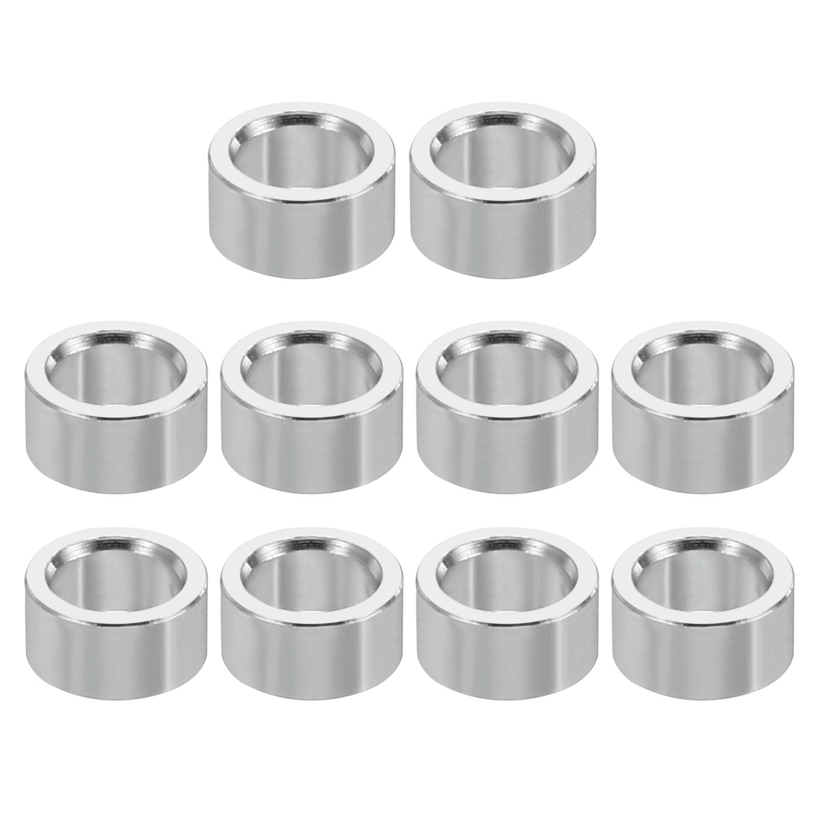 PATIKIL M4 Aluminum Spacers, 10 Pcs Metal Spacer Aluminum 4.1mm ID x 6mm OD x 3mm L Aluminum Spacer Screw Standoff Round for 5/32inch or M4 Screw Bolts