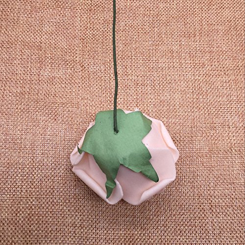 Lmeison Artificial Flower Rose 50pcs Real Looking Artificial Roses w/Stem for Bridal Wedding Bouquets Centerpieces Baby Shower DIY Party Home Décor,Champagne - Thumbnail 3