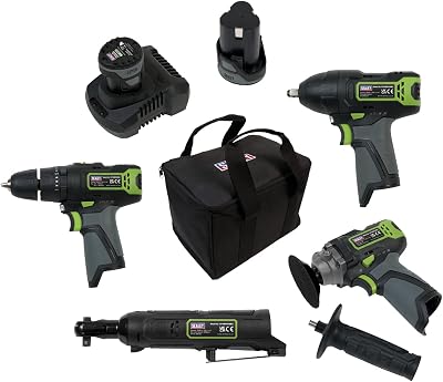 Sealey 4 x 10.8V SV10.8 Cordless Combo Kit 2 Batteries CP108VCOMBO1