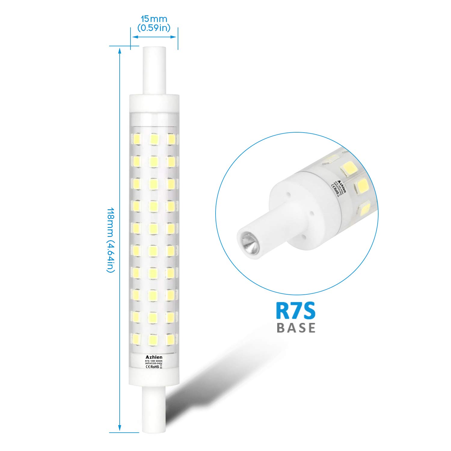 Douilles r7s J Type J118 Ampoule de Spot Projecteur Réfléchissante