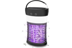 Mosquito Killer lamp, Portable Bug Zapper Light Bulbs & Waterproof Camping Lantern, 1800mAh Battery USB and Solar Rechargable