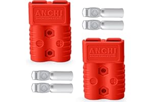 ANCHImsr kit 175 Amp 4 AWG Quick Disconnect Connector Plug for Jumper Cable in Traction System Recovery Winch(2 PCS/ RED)