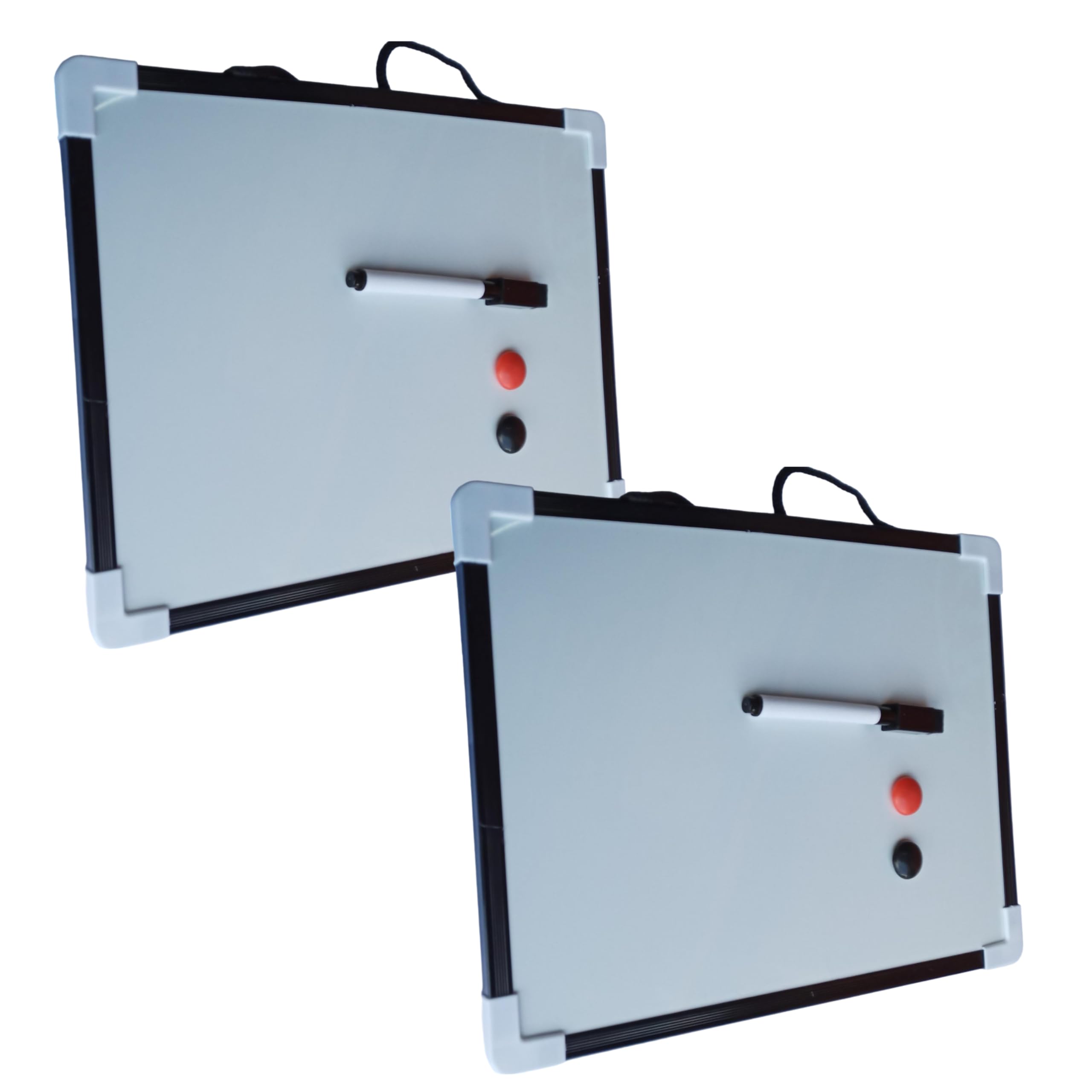 CARESTARZ Double Sided 2X Magnetic whiteboard A4 and 2X Markers and 4X Magnets, Small whiteboard, White Board Mini Office Memo, Magnetic Board, Dry Wipe Board, Portable Mini Whiteboard Pack-2