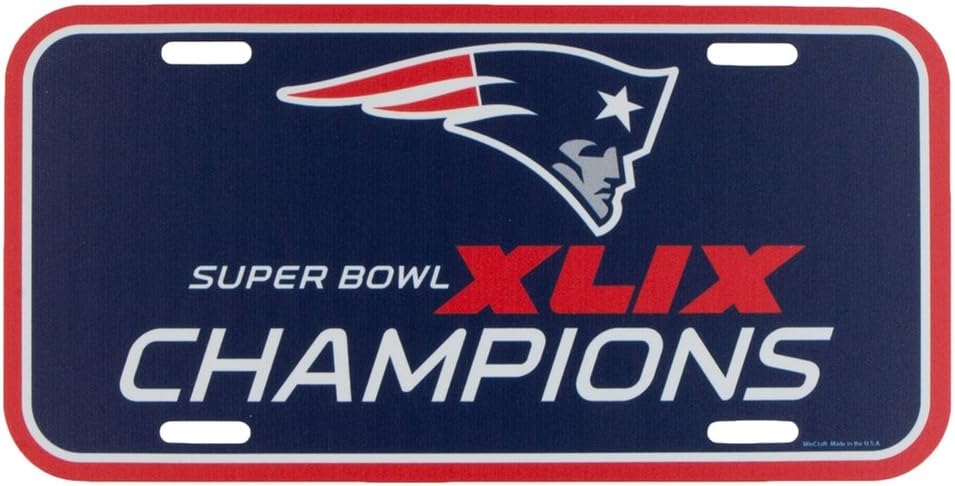 Amazon Com Wincraft New England Patriots Super Bowl 49 Champions License Plate Automotive