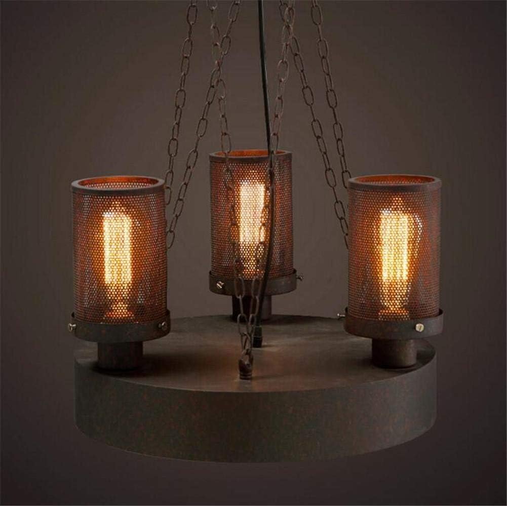 Lámpara de araña Forma redonda 3 cabezales Acabados pintados de hierro