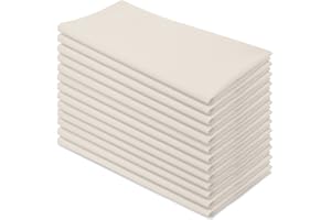 Aunti Em's Kitchen Truly Wrinkle Free Dinner Napkins, Restaurant Quality, Oversized 20 x 20 Inches | Set of 12 (Ivory)