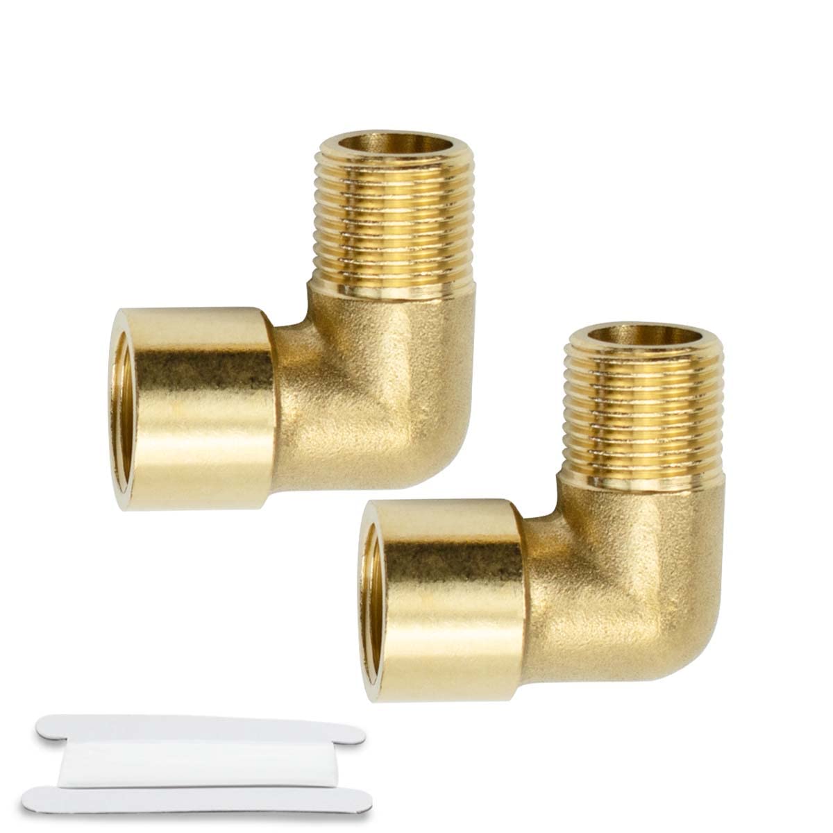 Bwintech 2 Pcs 90 Degree 1/8" Female to 1/8" Male BSP Thread Brass Elbow Connector Pipe Fitting for Pipe Connecting Conversion