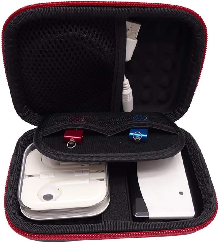 Techvilla Portable Electronics/Accessories Case Bag,Universal Travel Outside EVA Hard Organizer Storage Cover Pouch Bag for Cell Phone,Cable,Power Bank,Headset and Other Electronics Accessories, Color Will be Random