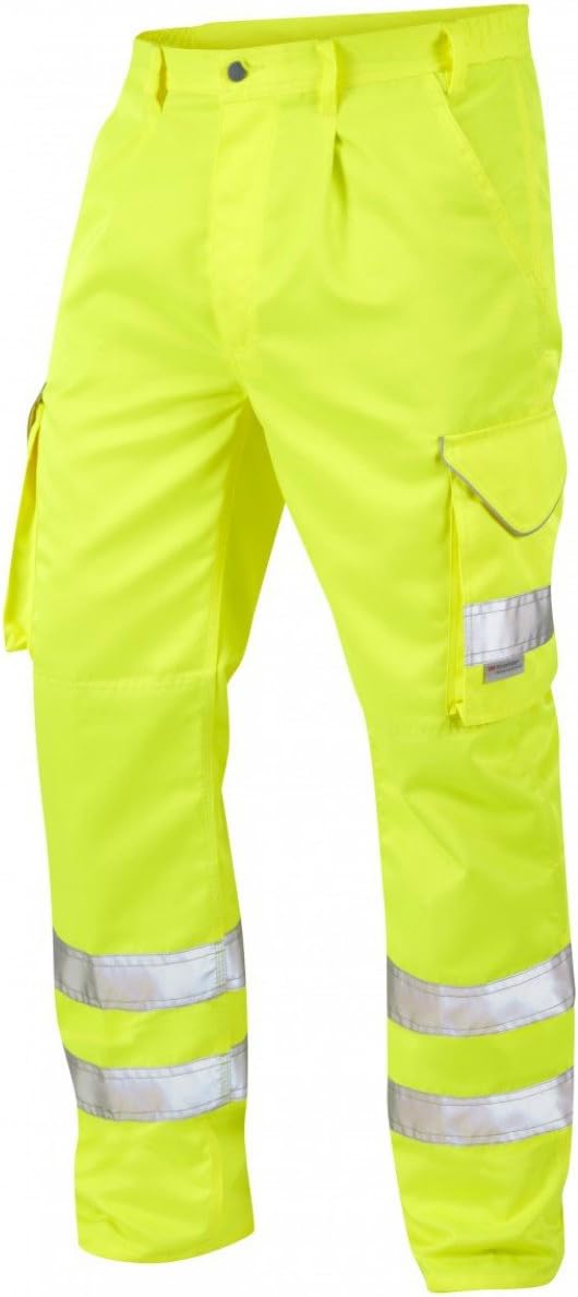 Hi VIS Cargo High Visibility Bideford Polycotton Work Trouser In Orange and Yellow 28"-56" (34" Regular, Yellow - CT01-Y)