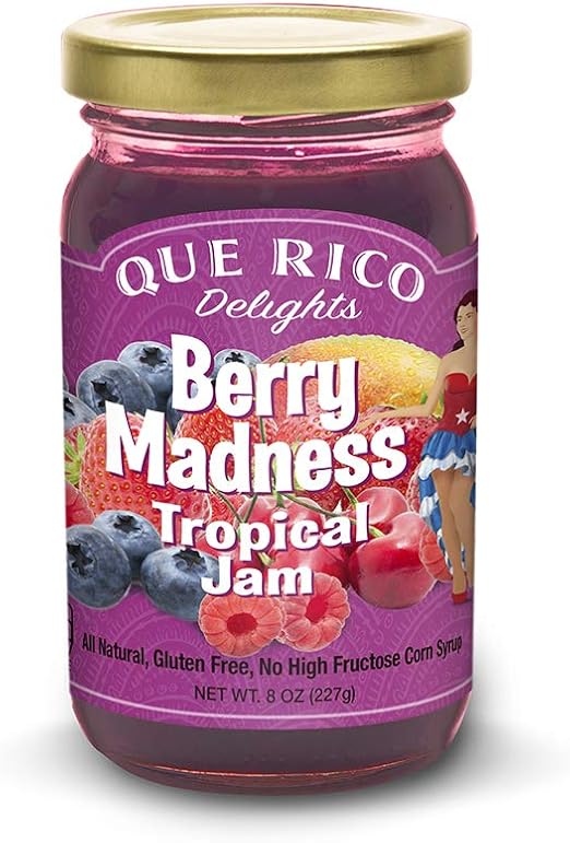 BERRY MADNESS TROPICAL JAM STRAWBERRY BLUEBERRY RASPBERRY CHERRY MANGO