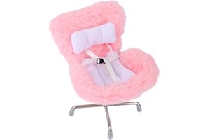 Doll Car Seat with Seat Leg, Light Pink Soft Furry Cushion Doll Sofa with Air Vent Clip & Aromatherapy Box Cute Ornament Acce