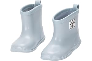 NQTOER Toddler Kids Rain Boots for Boys Girls Easy-on Lightweight Waterproof Rainboots Baby