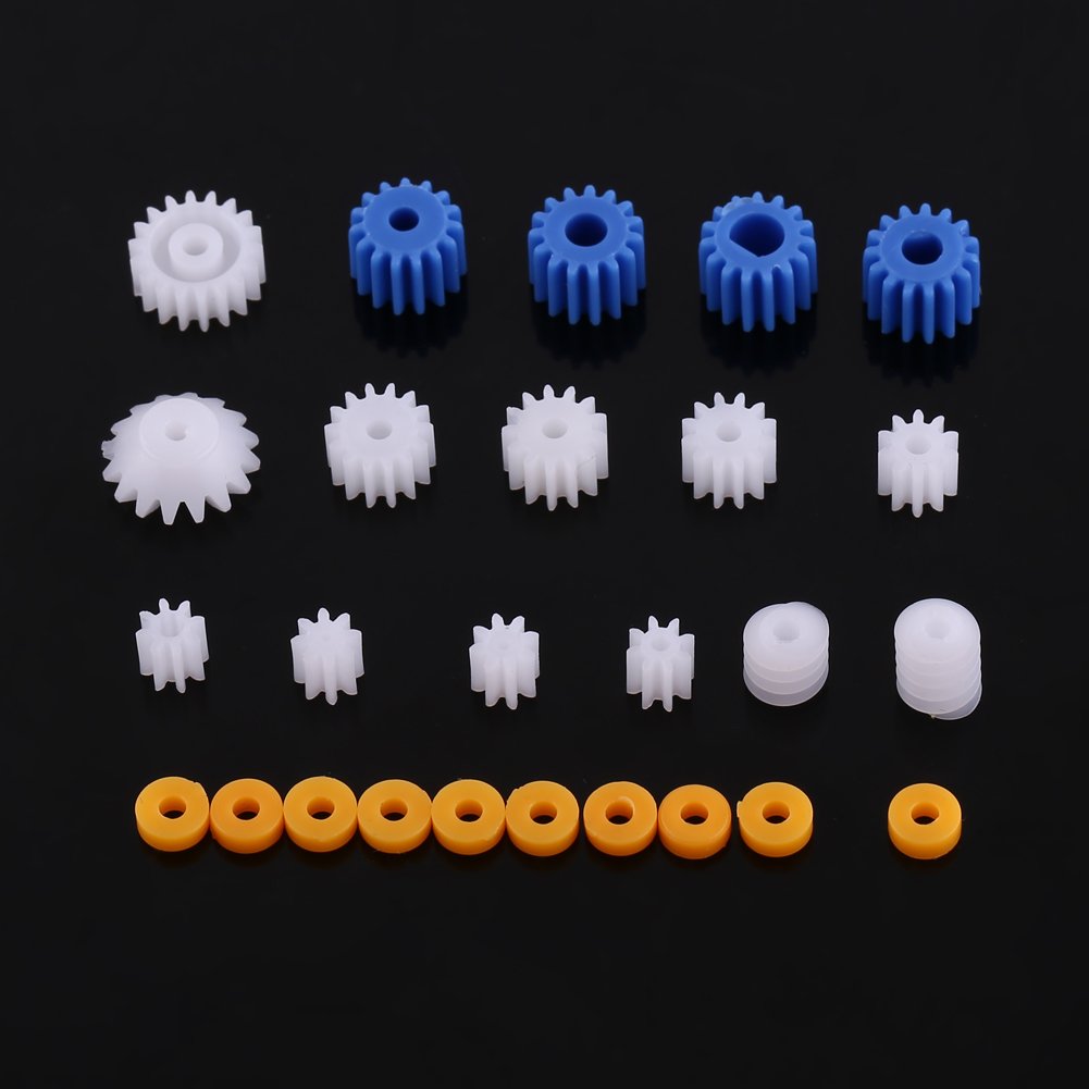 26pcs Plastic Spindle Spiral Gear and Sleeve 2MM/2 . 3MM/3MM/3 . 17MM/4MM for Aircraft Car Model DIY Model Accessories