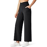G4Free BareFeel 25"/27"/29" Inseam High Stretch Wide Leg Yoga Pants Ankle Length Casual Lounge Pants with Pockets