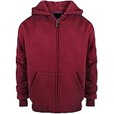 Yasumond Boys Hoodies Full Zip Up Sherpa Lined Fleece Lined Athletic Youth Kids Sweatshirts,Size 8-16
